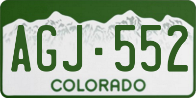 CO license plate AGJ552