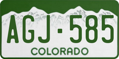 CO license plate AGJ585