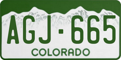 CO license plate AGJ665