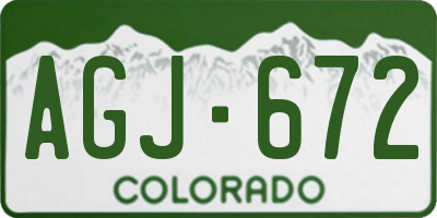 CO license plate AGJ672