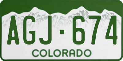 CO license plate AGJ674