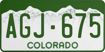 CO license plate AGJ675