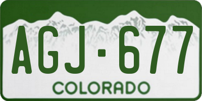 CO license plate AGJ677