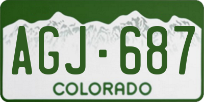 CO license plate AGJ687
