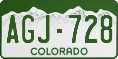 CO license plate AGJ728