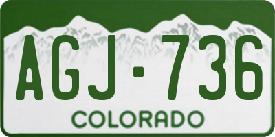 CO license plate AGJ736