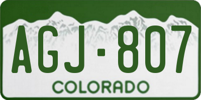 CO license plate AGJ807