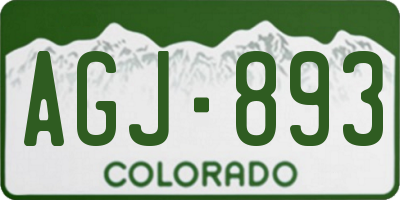 CO license plate AGJ893