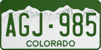 CO license plate AGJ985
