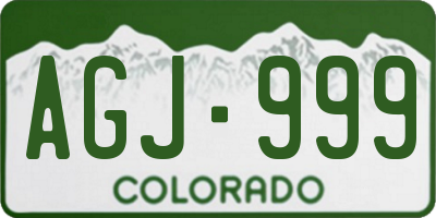 CO license plate AGJ999