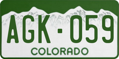 CO license plate AGK059