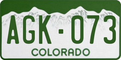 CO license plate AGK073