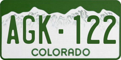 CO license plate AGK122