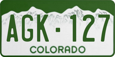 CO license plate AGK127