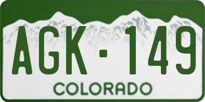 CO license plate AGK149