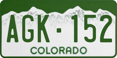 CO license plate AGK152