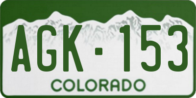 CO license plate AGK153