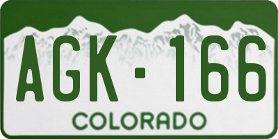 CO license plate AGK166