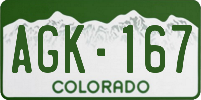 CO license plate AGK167