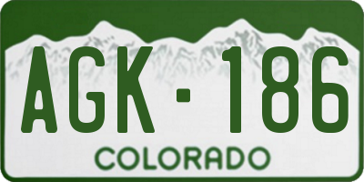 CO license plate AGK186