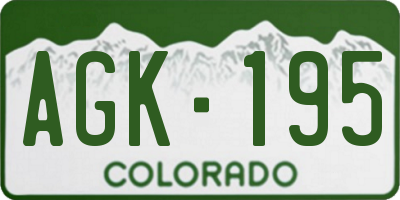 CO license plate AGK195