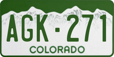 CO license plate AGK271