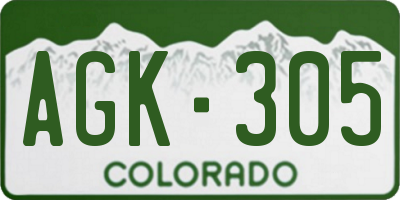 CO license plate AGK305