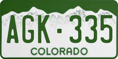 CO license plate AGK335