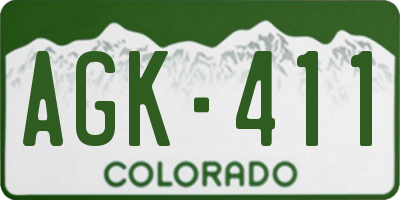 CO license plate AGK411
