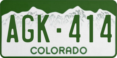 CO license plate AGK414
