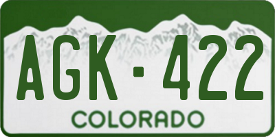 CO license plate AGK422
