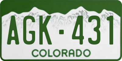 CO license plate AGK431