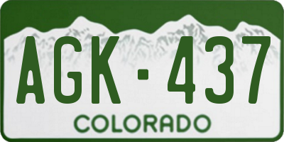 CO license plate AGK437