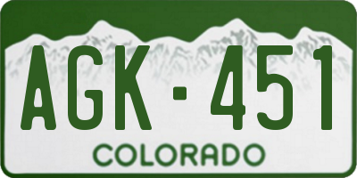 CO license plate AGK451