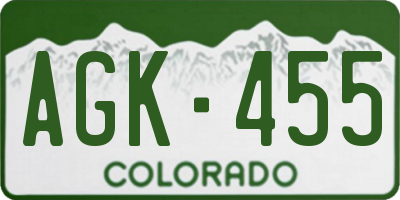 CO license plate AGK455