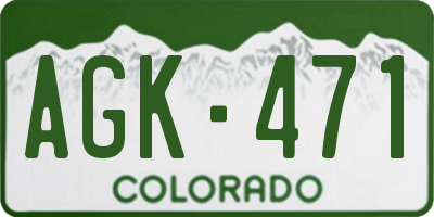 CO license plate AGK471