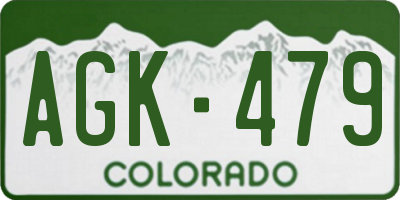 CO license plate AGK479