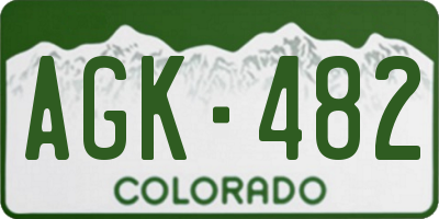 CO license plate AGK482
