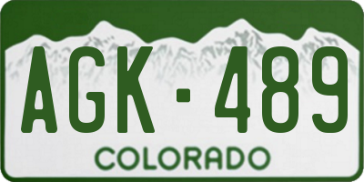 CO license plate AGK489