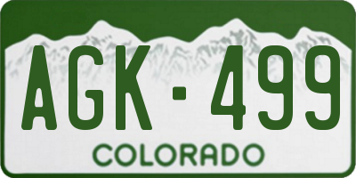 CO license plate AGK499