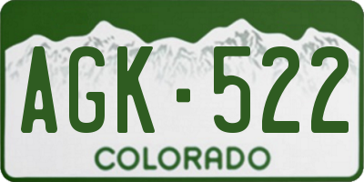 CO license plate AGK522