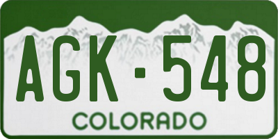 CO license plate AGK548