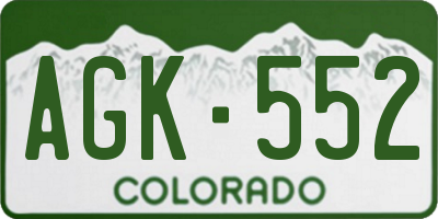 CO license plate AGK552