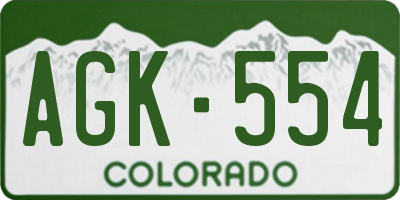 CO license plate AGK554