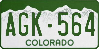 CO license plate AGK564
