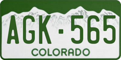 CO license plate AGK565