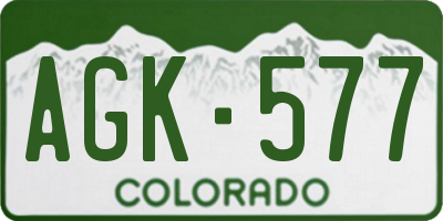 CO license plate AGK577