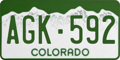 CO license plate AGK592