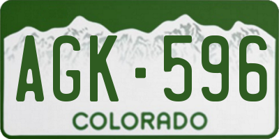 CO license plate AGK596