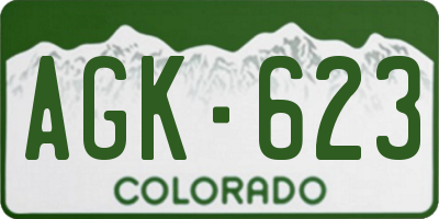 CO license plate AGK623